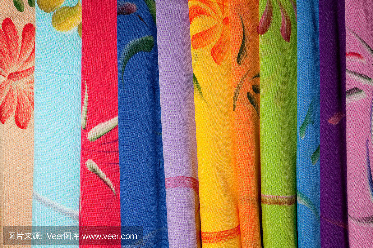 印尼纺织品市场的低价纺织品。